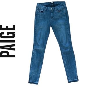 PAIGE Blue Verdugo Ultra Skinny Raw Hem Ankle Jeans